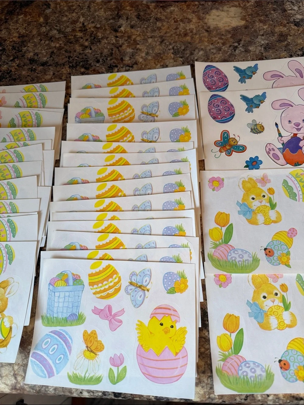 Vtg Easter/ Spring Sticker Lot of 55 Sheets